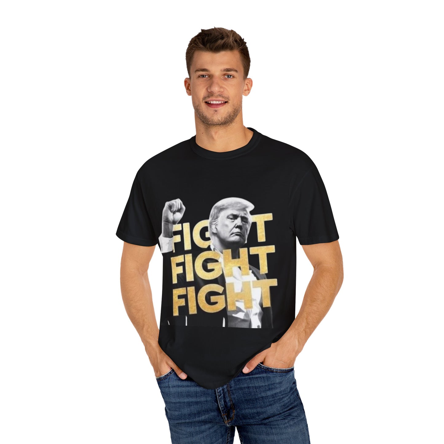 Garment-Dyed Unisex T-Shirt - "Fight Fight Fight" Statement Tee