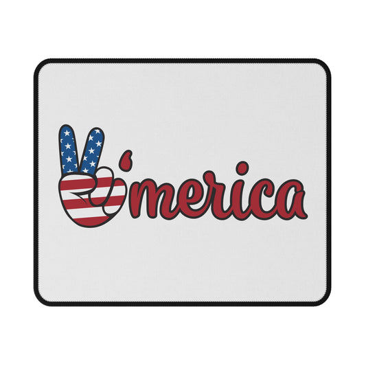 Non-Slip Gaming Mouse Pad - 'Merica Peace Sign Design